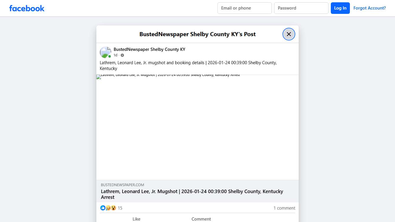 Lathrem, Leonard Lee,... - BustedNewspaper Shelby County KY Facebook